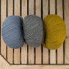 texture de la laine bio Semilla BC Garn bleu vert et gris