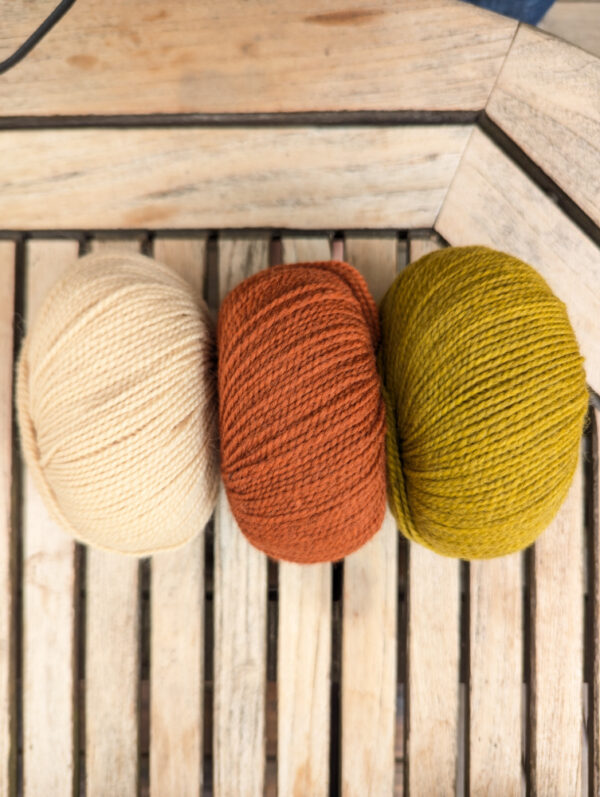 Zoom sur la texture de la laine bio Semilla BC Garn couleur chaude