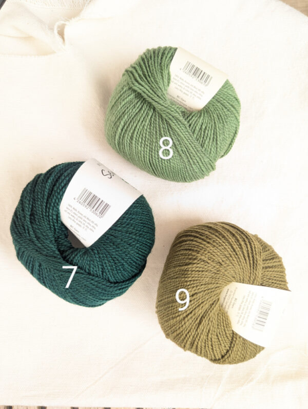 texture de la laine bio Semilla BC Garn tons verts