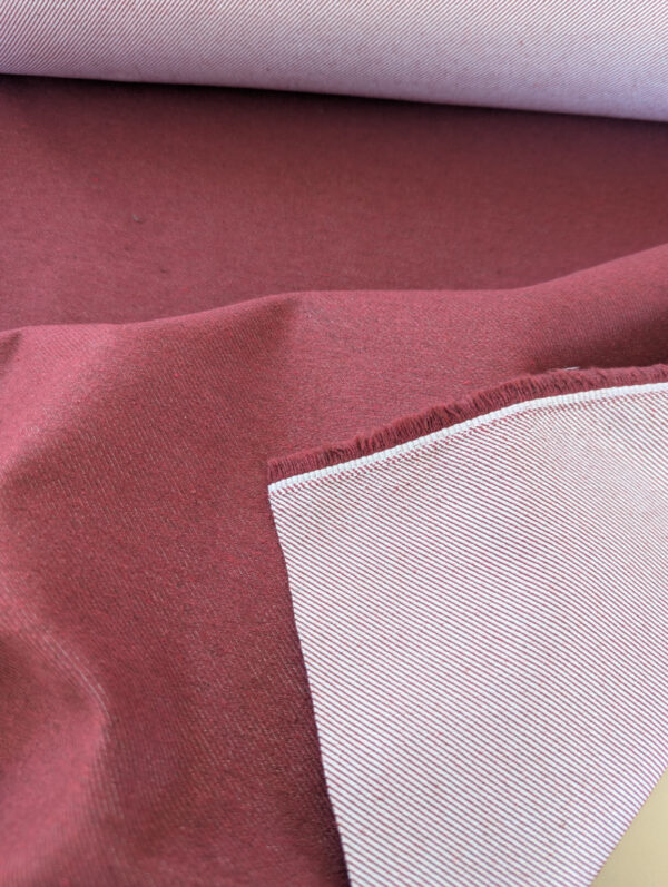 denim rouge réversible made in france et récyclé