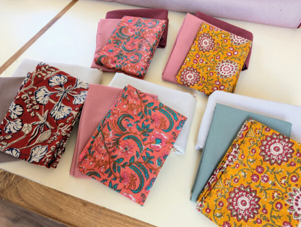 lot coupon tissu couture recyclé bio et oeko-tex