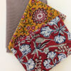 Ensemble de coupons de tissu bio et certifié prêt à être utilisé pour la couture d’accessoires, pochettes ou patchwork, lot marron