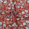 Coupons de voile de coton certifiés Oeko-Tex avec imprimés colorés d’inspiration indienne, motif feuille rouge