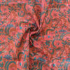Coupons de voile de coton certifiés Oeko-Tex avec imprimés colorés d’inspiration indienne, fleur vieux rose