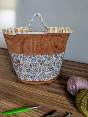 Sac à projet tricot et crochet – pratique, fait main et nomade