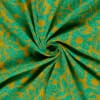 tombé fluide double gaze coton imprimée fleur vert citoron pour chemisier d'été