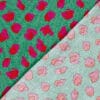 envers du tissu double gaze de coton motif vert léopard