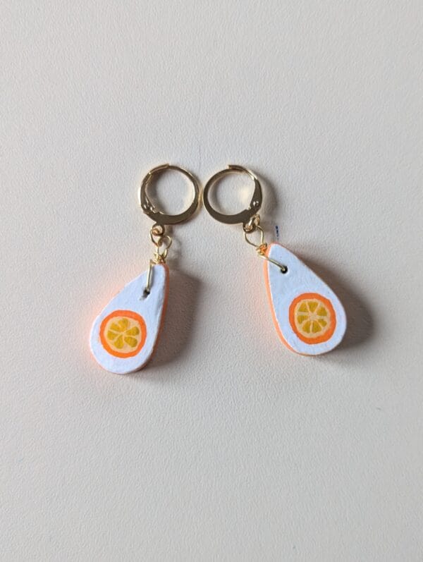 marqueurs de mailles modelés et peints à la main au motif d'orange pour les ouvrages de crochet ou tricot