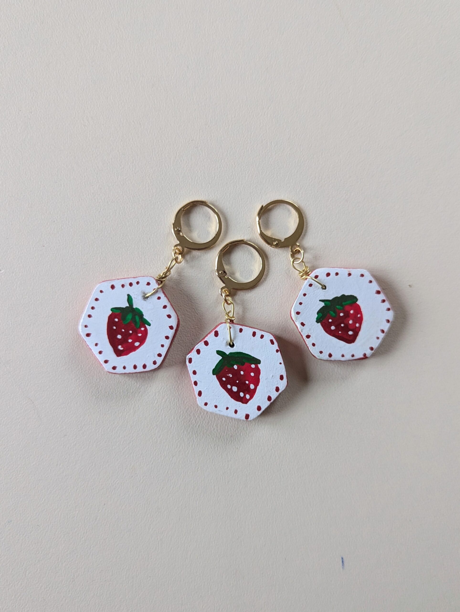 marqueurs de maille motif fraise, pour le crochet et le tricot