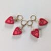 maruqueurs pour le tricot et le crochet en forme de coeur rouge entièrement fait main