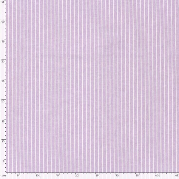 déatail du tissu lin coton rayé lilas