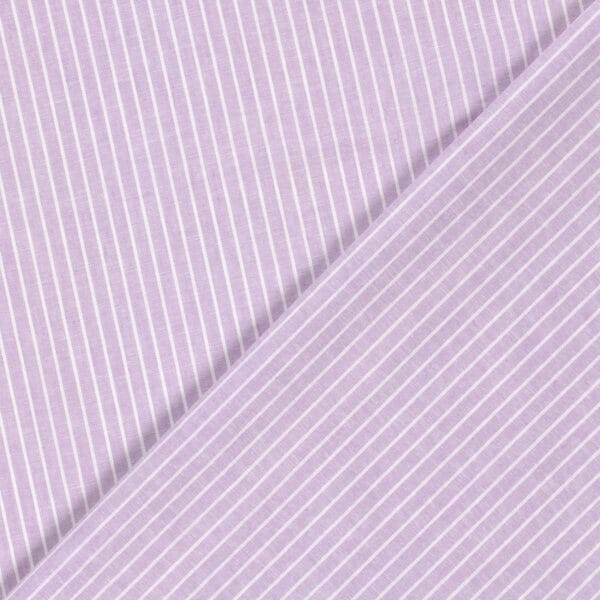 envers du tissu lin coton rayé lilas