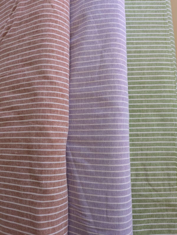 selection de tissu lin coton rayé pour couture printemps été