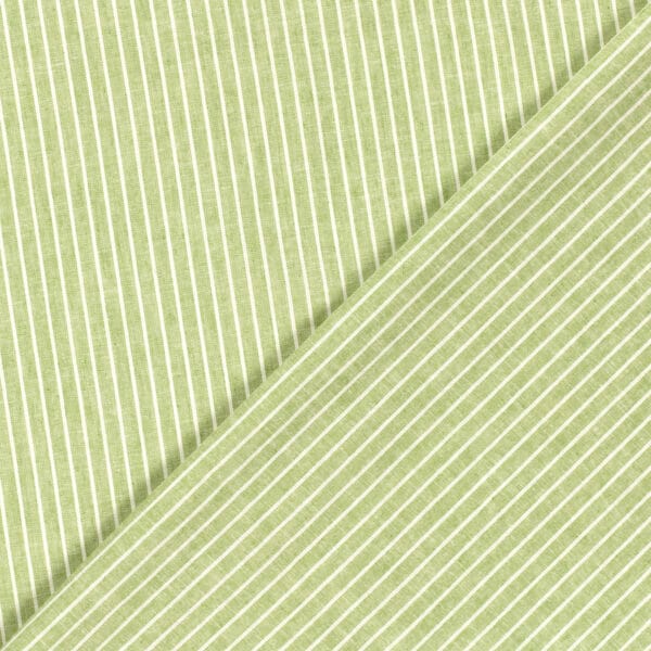 envers du tissu lin coton rayé vert citron