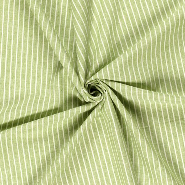 tombé du tissu lin coton rayé vert citron idéal pour un sac de placge