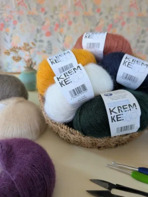Kid Cotton Kremke – Fil Superkid Mohair & coton bio