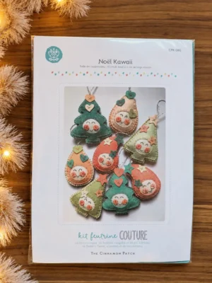 Kit feutrine Noël Kawaii – 8 décorations à coudre